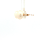 Luna Pearl Studs in Yellow Gold