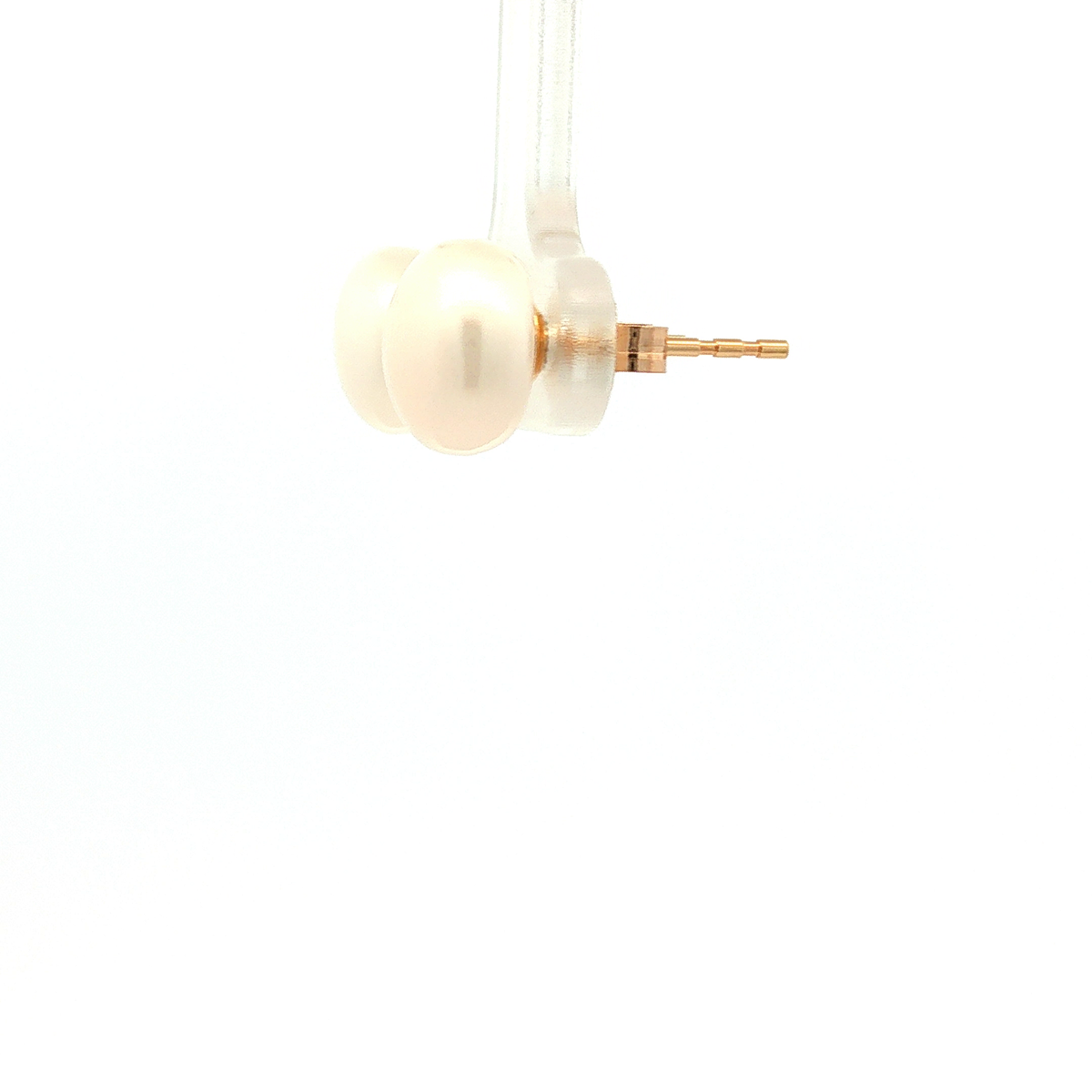 Luna Pearl Studs in Yellow Gold