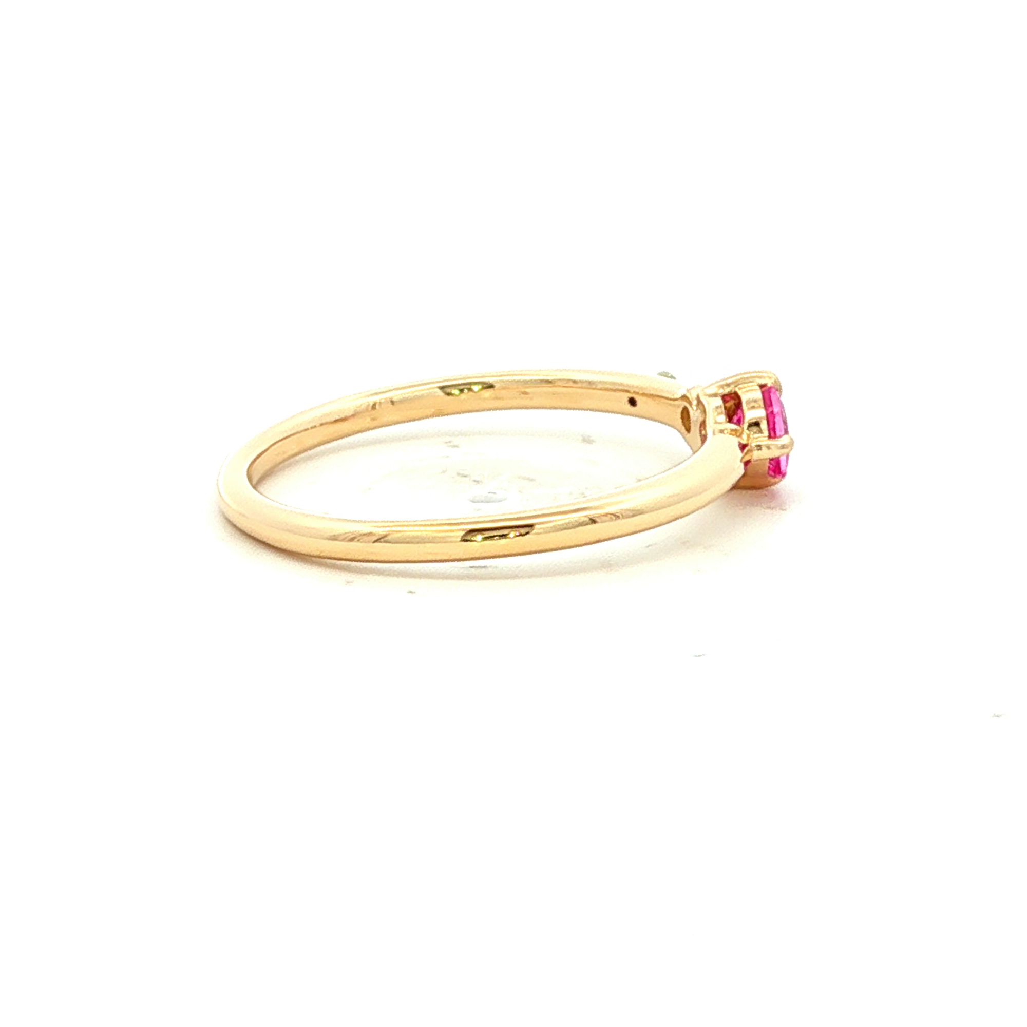 Pink Sapphire and Diamond Dress Ring in Yellow Gold