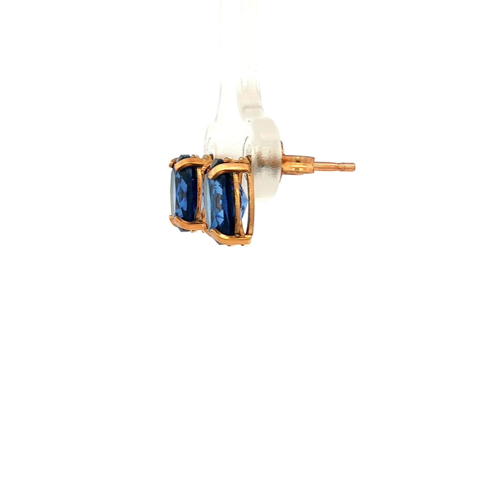 Natural Tanzanite Claw Earrings in Yellow Gold