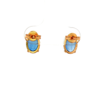 Natural Tanzanite Claw Earrings in Yellow Gold