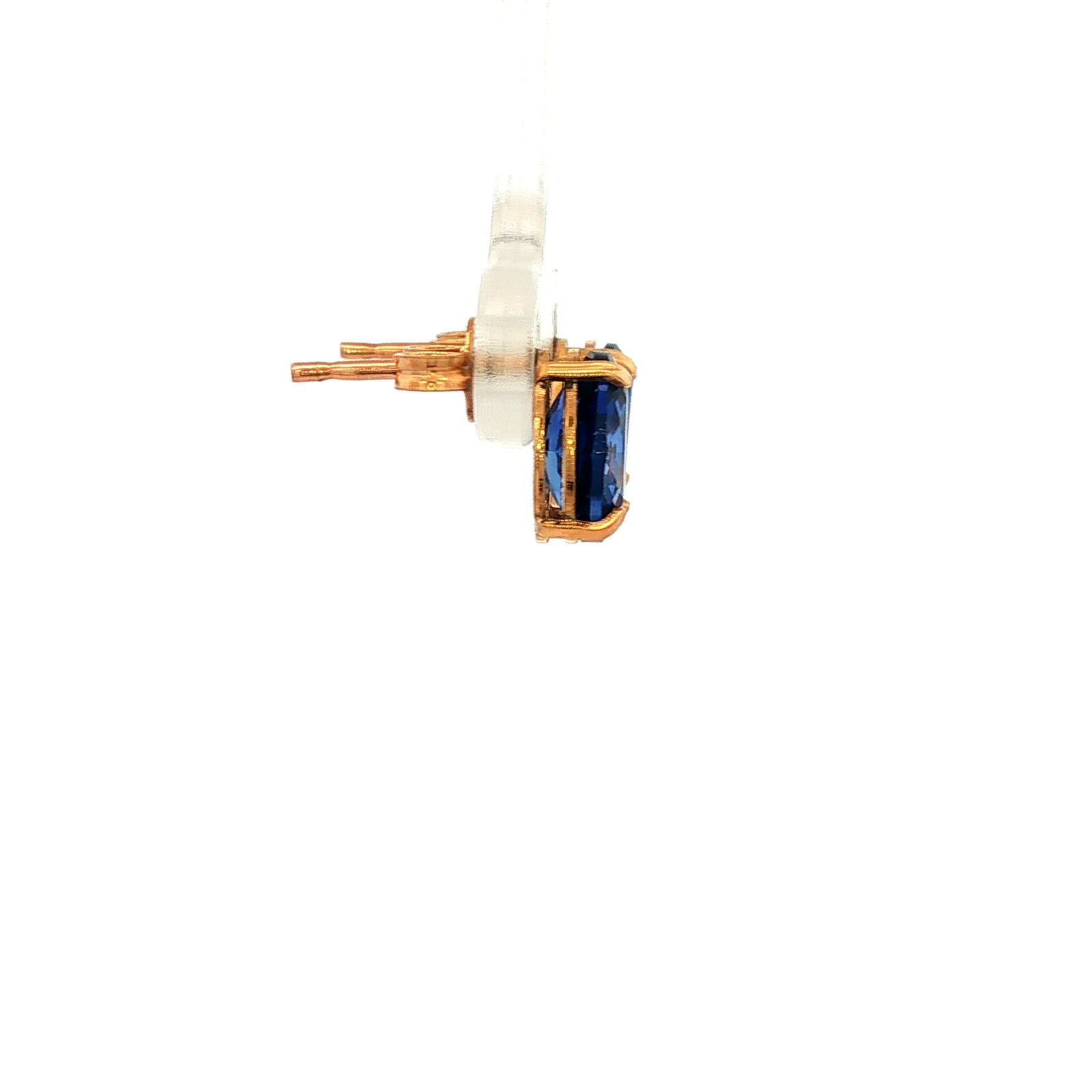Natural Tanzanite Claw Earrings in Yellow Gold