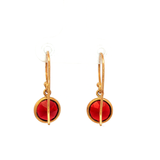Round faceted Garnet Earrings in Yellow Gold