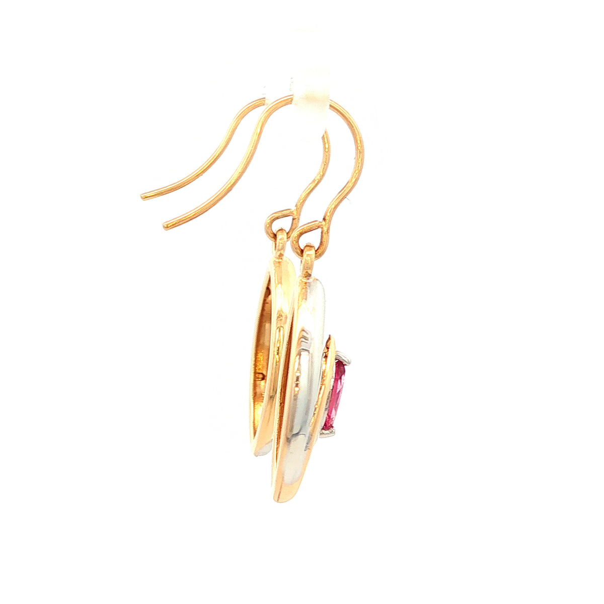 Pink Tourmaline Earring in Yellow Gold