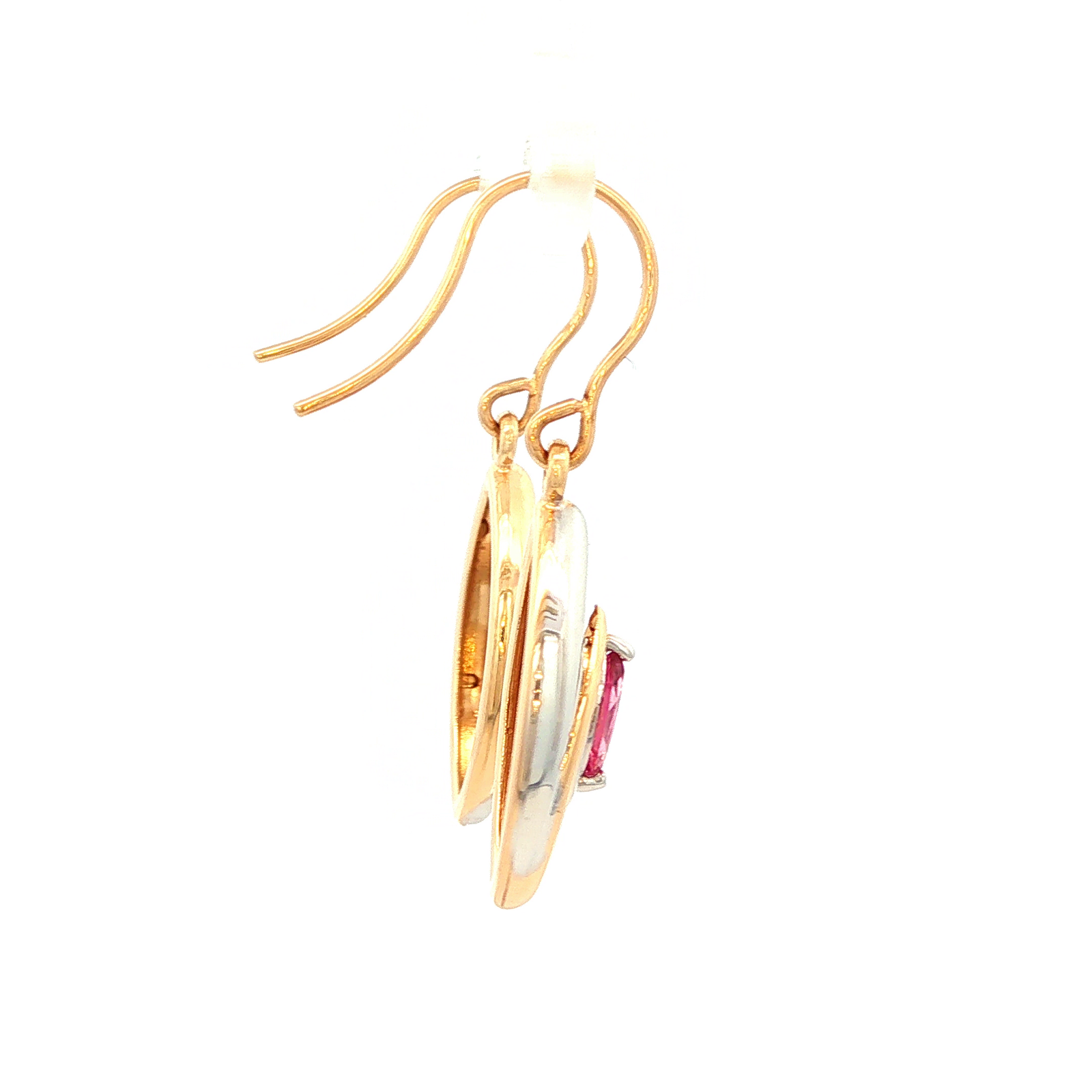 Pink Tourmaline Earring in Yellow Gold