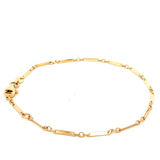 Fine Flat Bar Bracelet in Yellow Gold