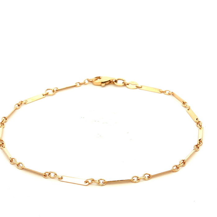 Fine Flat Bar Bracelet in Yellow Gold