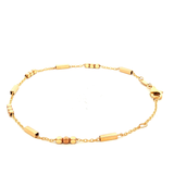 Fancy Bar & Bead Bracelet in Yellow Gold