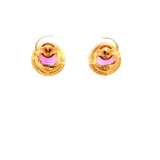 Diamond & Amethyst Frame Earrings