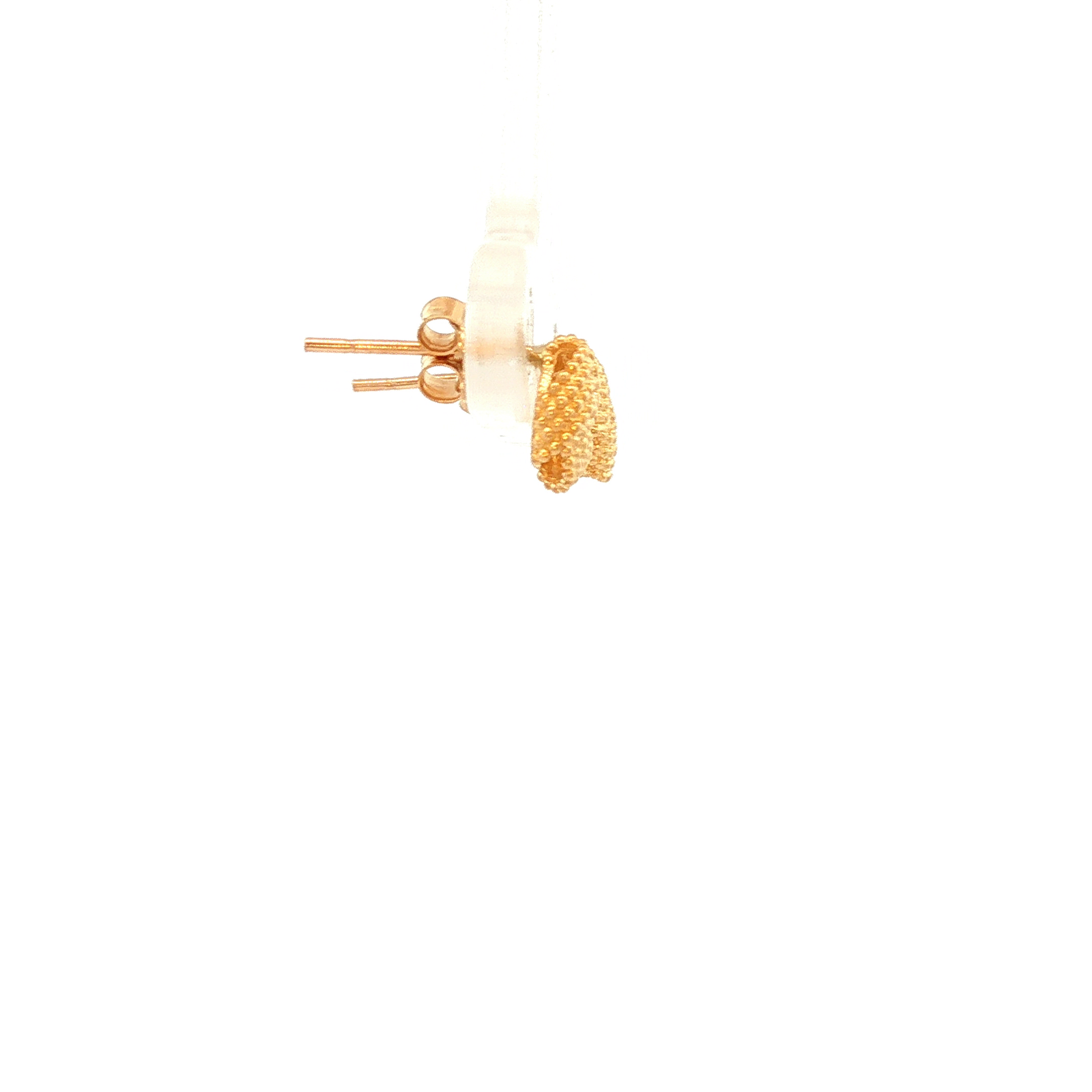 Textured Yellow Gold Stud Earrings