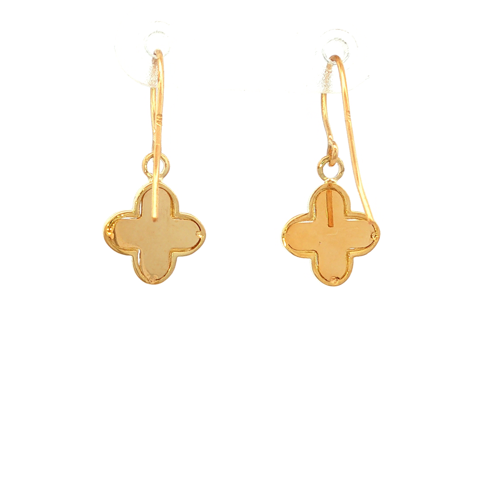 Diamond Cut Fancy Drop Earrings in Yellow Gold