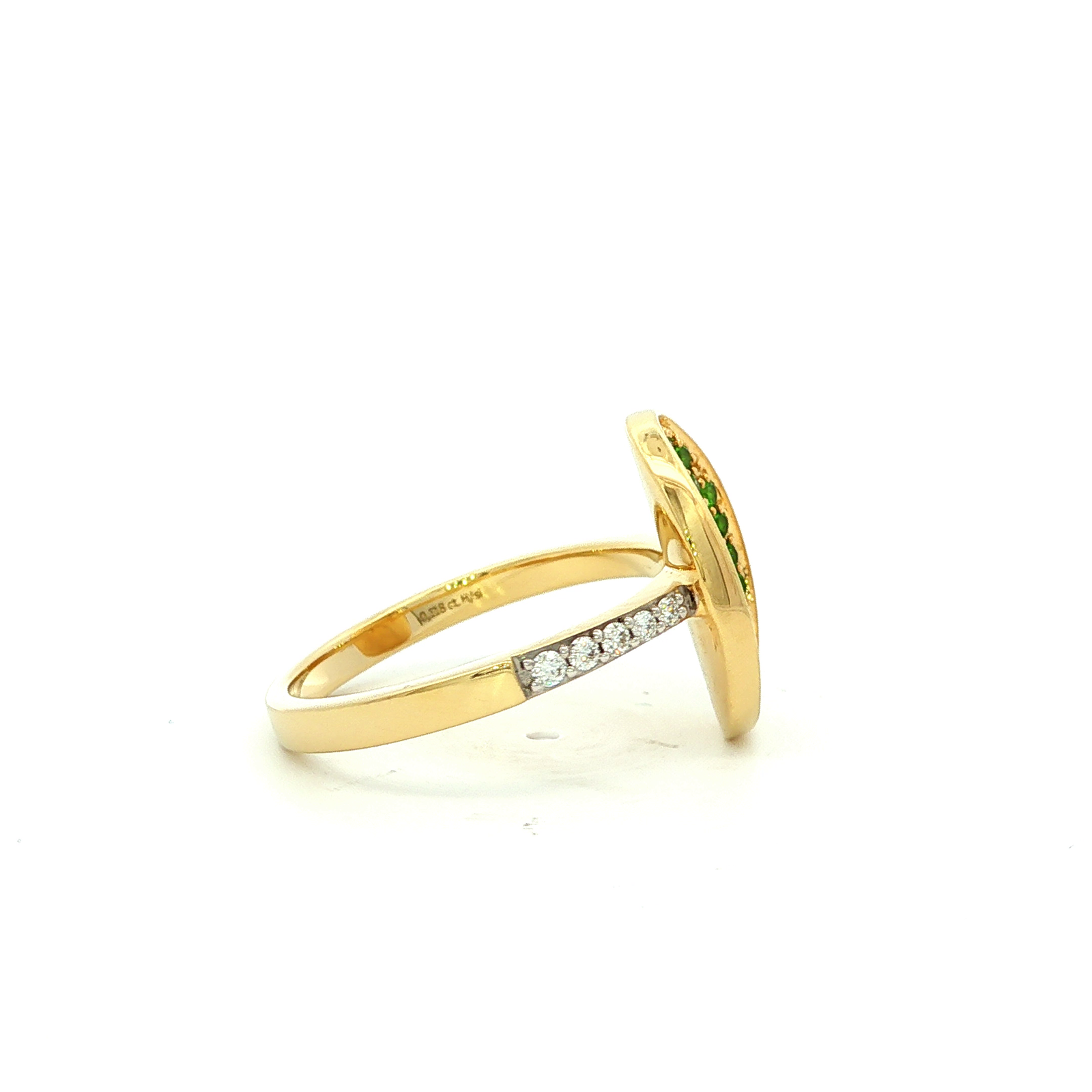 Tsavorite and Diamond Ring in Yellow Gold