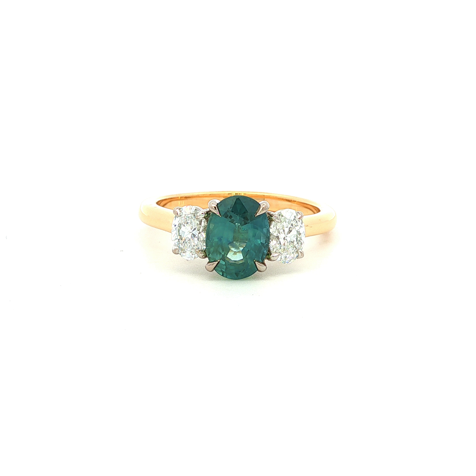 Grey Steely Ceylon Sapphire and Natural Diamond Dress Ring in Yellow Gold