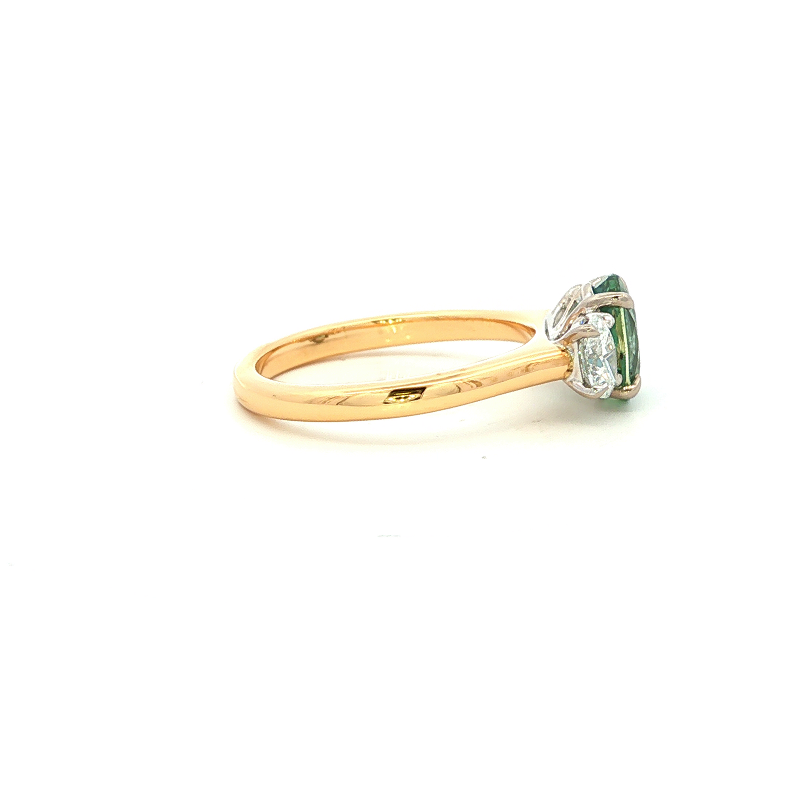 Grey Steely Ceylon Sapphire and Natural Diamond Dress Ring in Yellow Gold