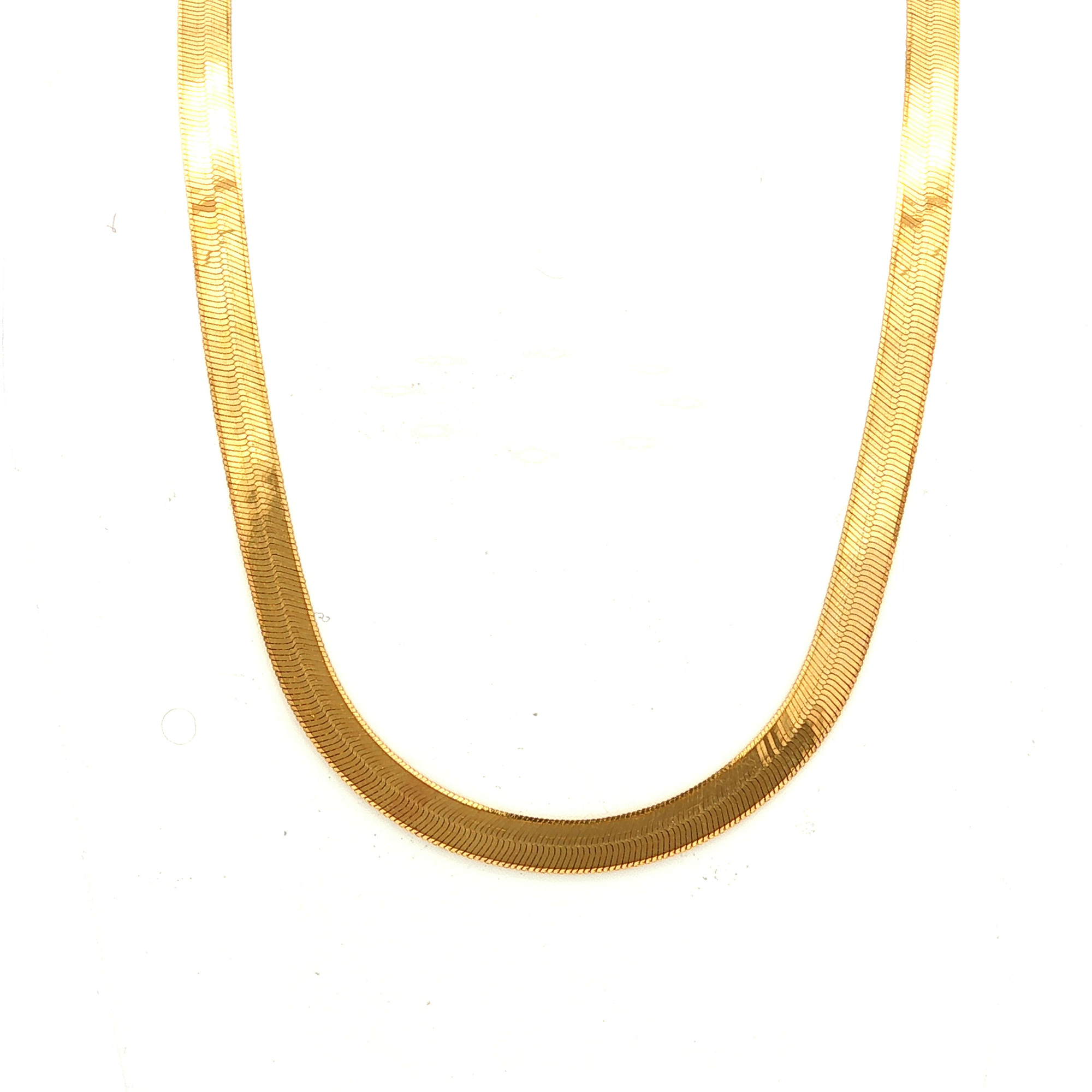 Herringbone Chain Necklace in Yellow Gold