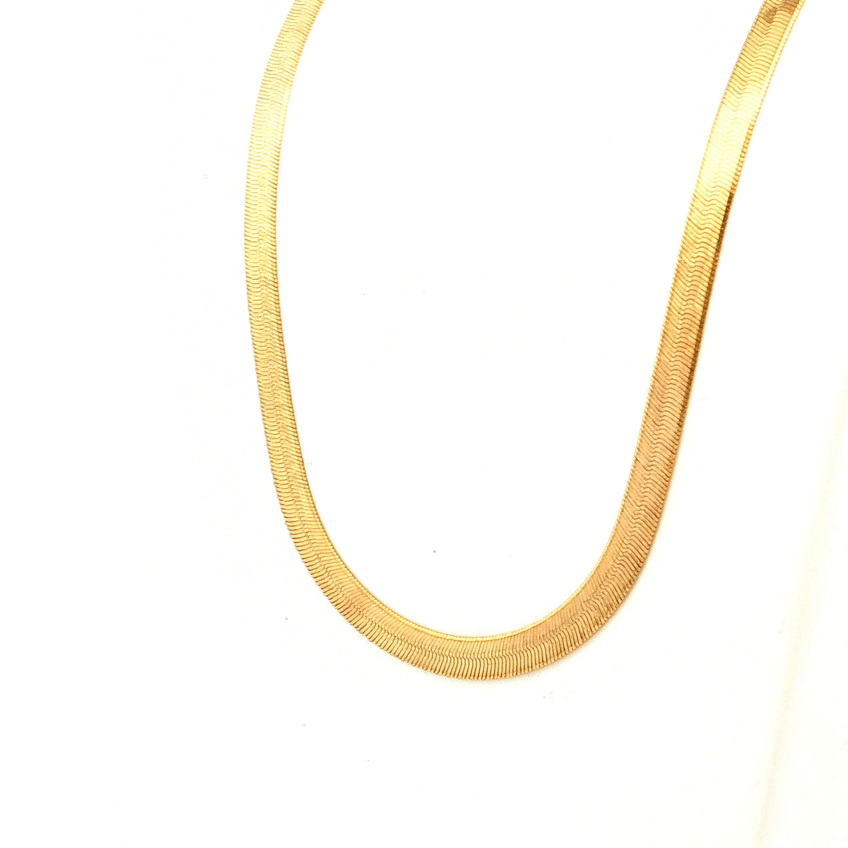 Herringbone Chain Necklace in Yellow Gold