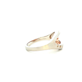 Rose Gold & Rhodium Plated Sterling Silver White Sapphire Ring