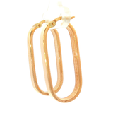 Oblong Flat Tube Hoop Earrings in Yellow Gold