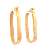 Oblong Flat Tube Hoop Earrings in Yellow Gold