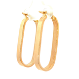 Oblong Flat Tube Hoop Earrings in Yellow Gold