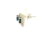 Diamond and Blue Sapphire Earrings in White Gold