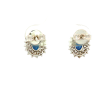 Diamond and Blue Sapphire Earrings in White Gold