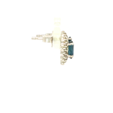 Diamond and Blue Sapphire Earrings in White Gold