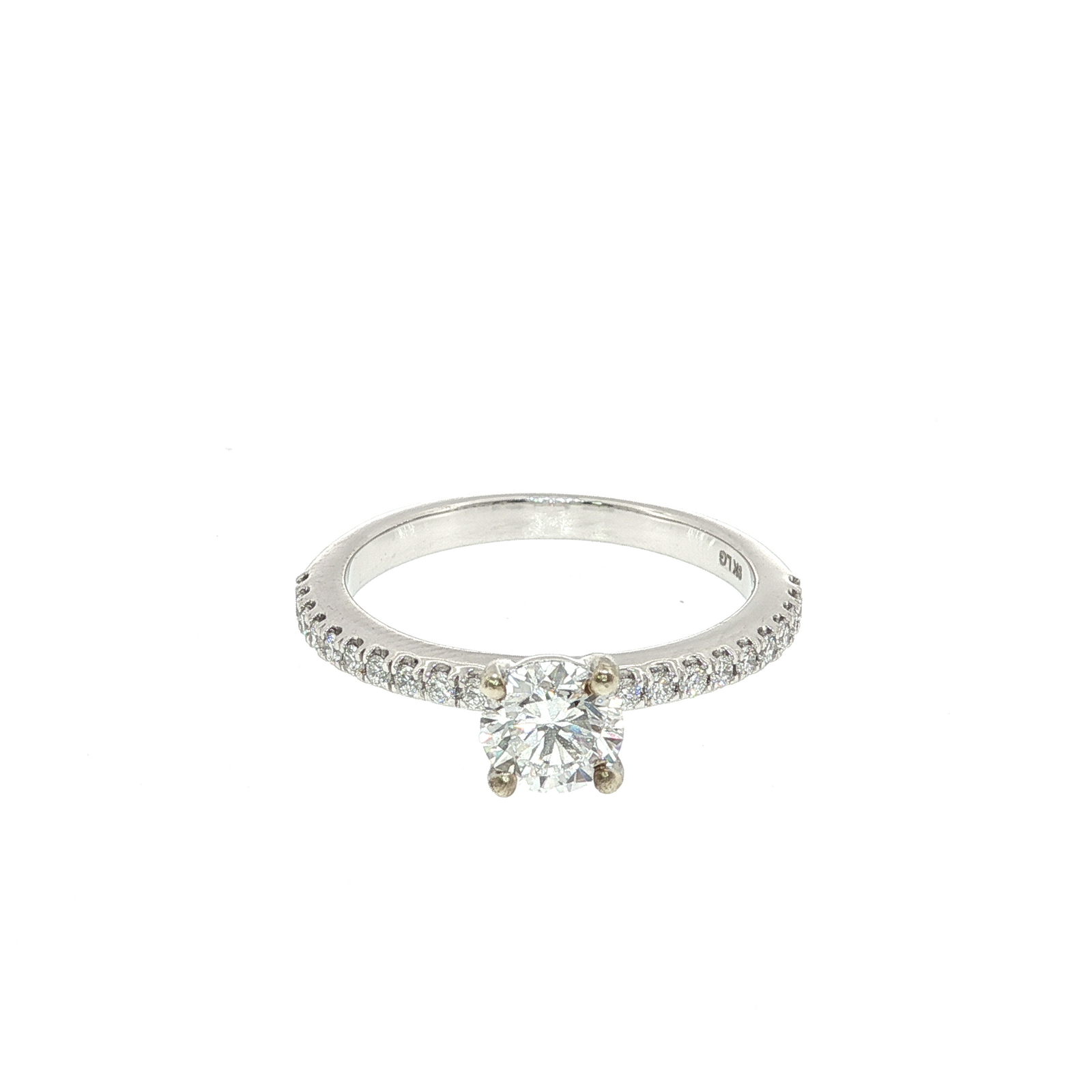 Diamond Solitaire Engagement Ring in White Gold