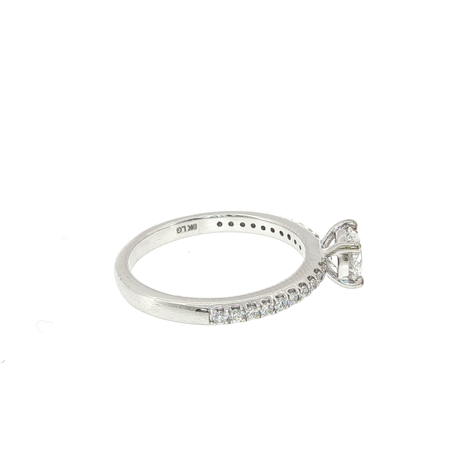 Diamond Solitaire Engagement Ring in White Gold