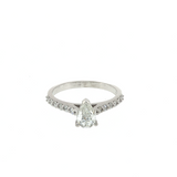 Pear Cut Diamond Set in White Gold