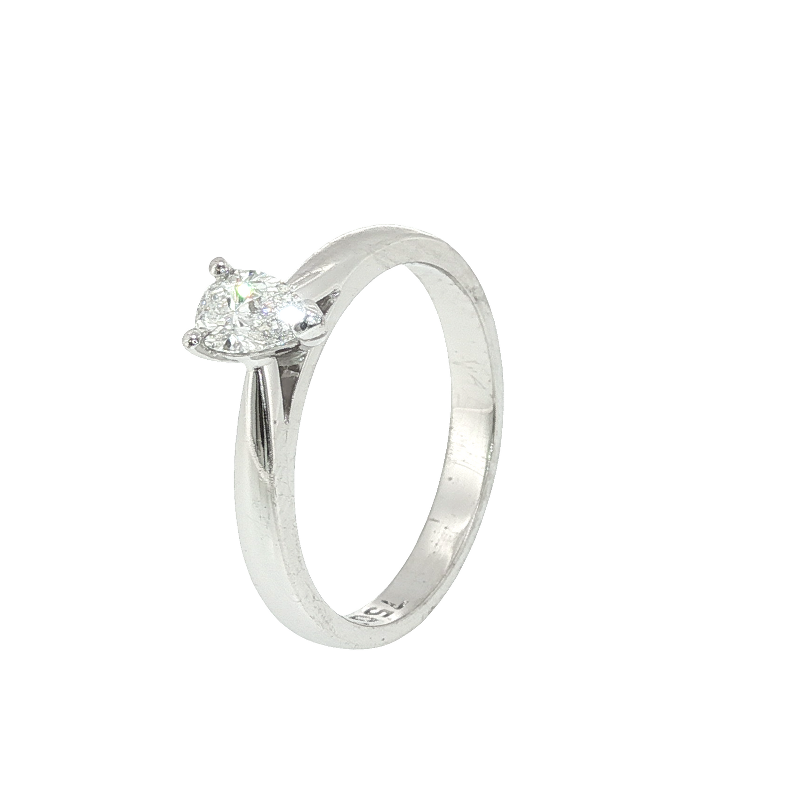 Pear Shaped Diamond Set in White Gold