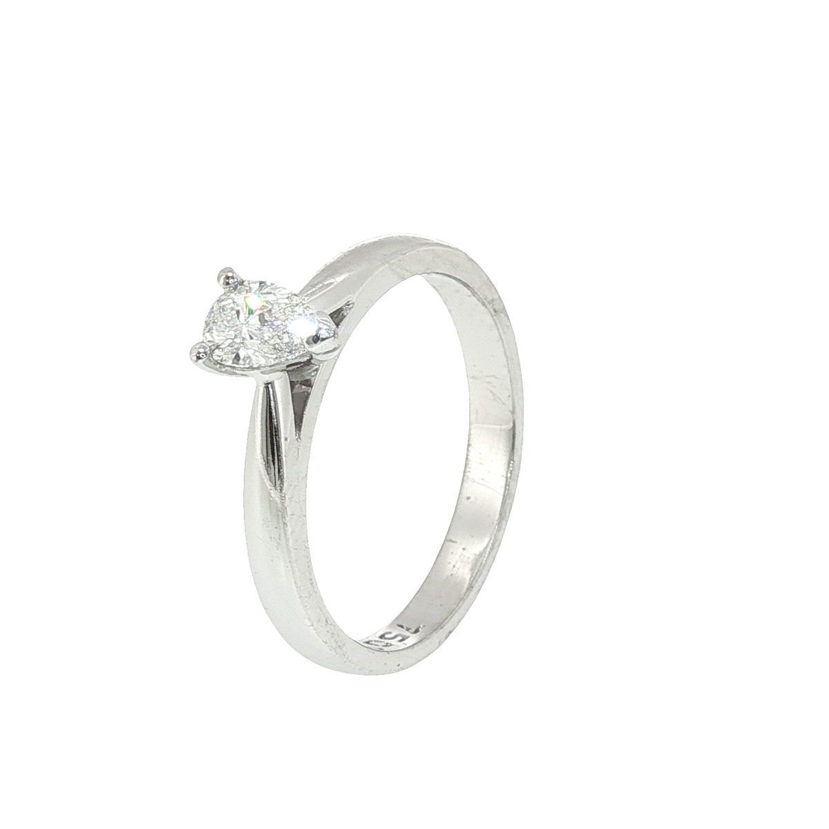 Pear Shaped Diamond Set in White Gold