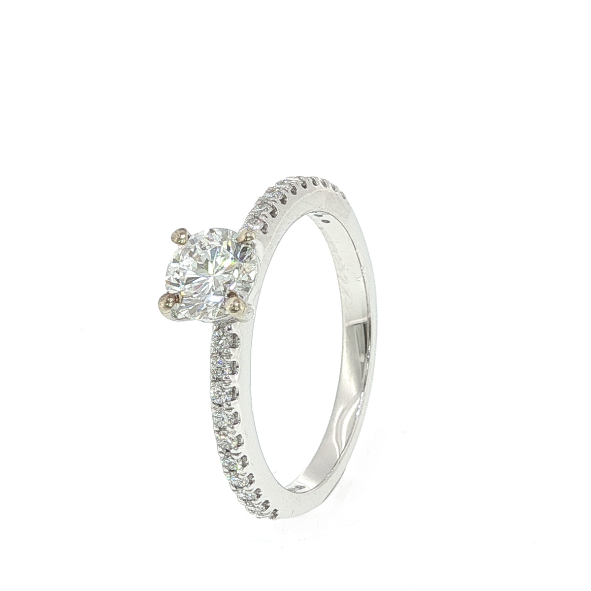 Diamond Solitaire Engagement Ring in White Gold