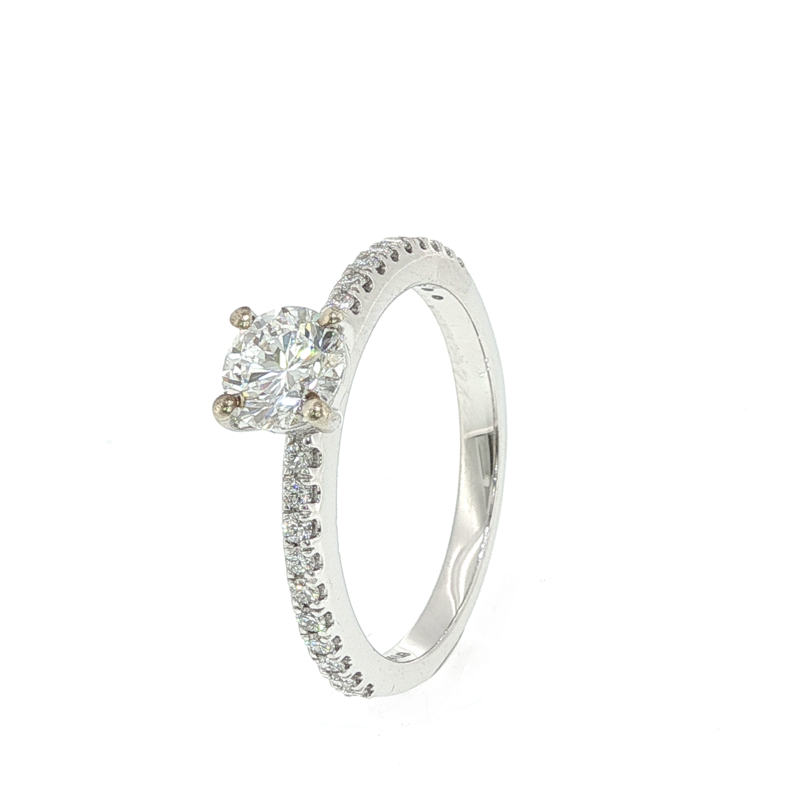 Diamond Solitaire Engagement Ring in White Gold