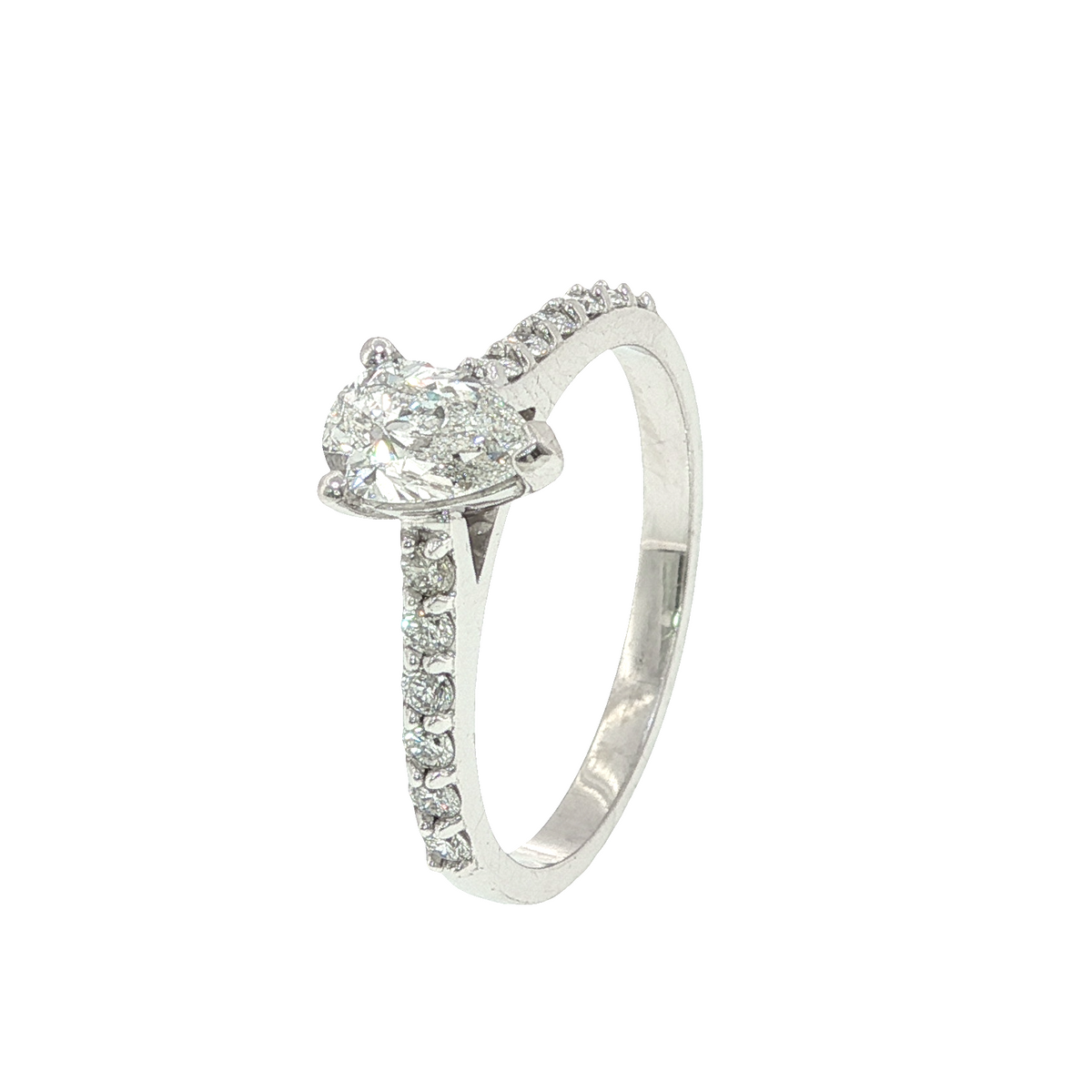 Pear Cut Diamond Set in White Gold