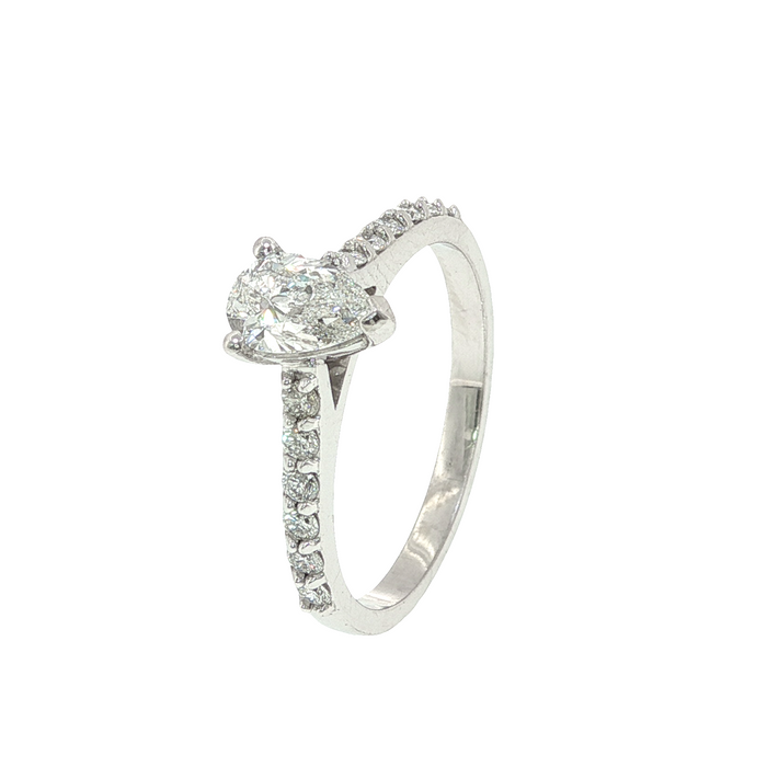 Pear Cut Diamond Set in White Gold
