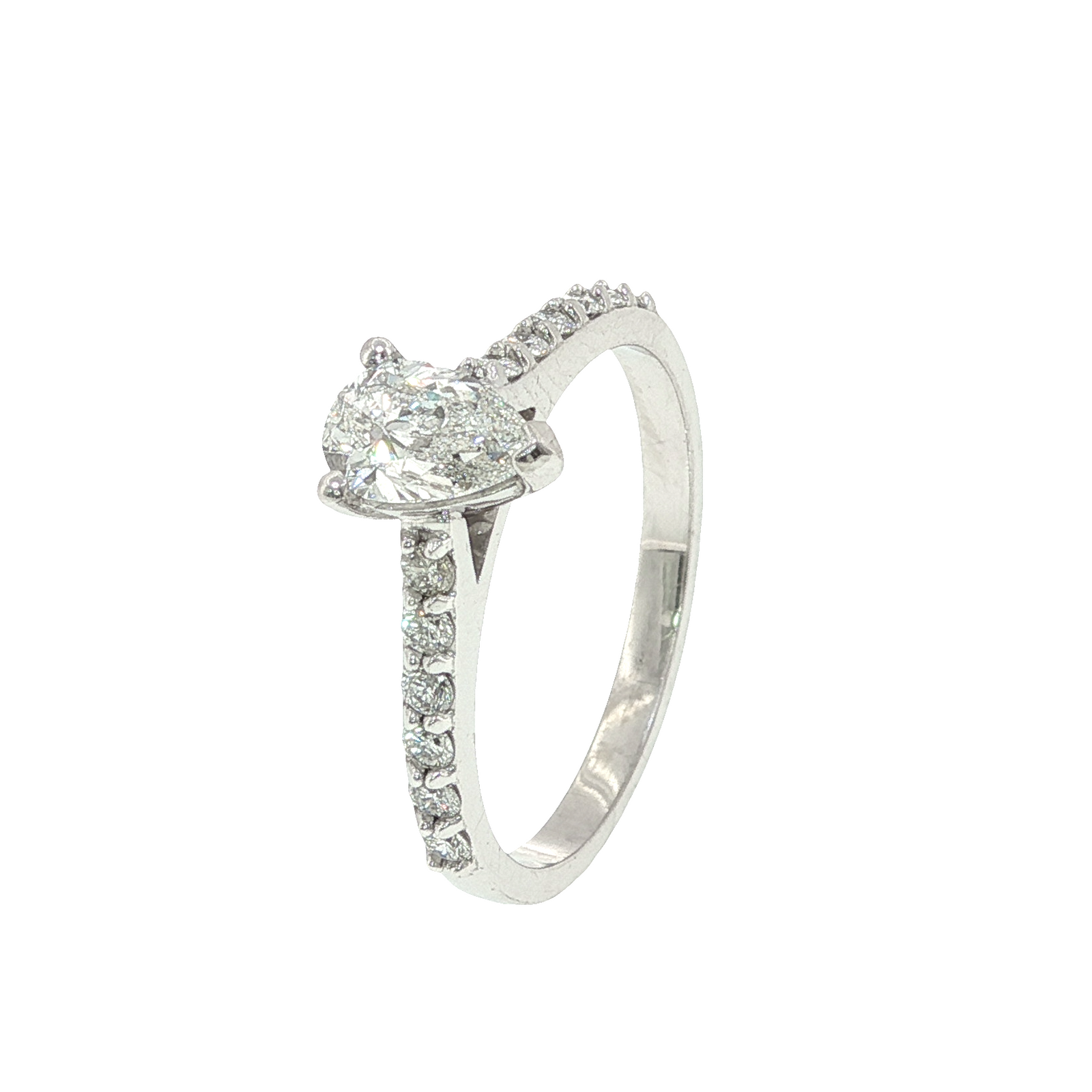 Pear Cut Diamond Set in White Gold