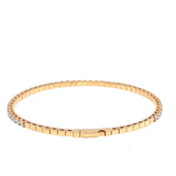 Tennis Press Clasp Bangle in Yellow Gold