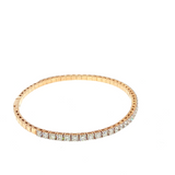 Tennis Press Clasp Bangle in Yellow Gold