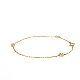 3 Station Diamond Set Bezel with Open Back Bracelet in Yellow Gold