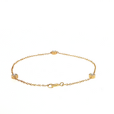 3 Station Diamond Set Bezel with Open Back Bracelet in Yellow Gold