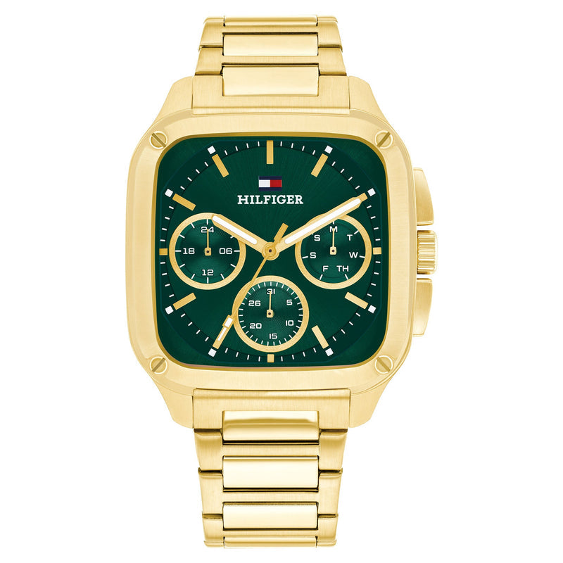 Tommy Hilfiger Gold Steel Green Dial Multi-function Men's Watch