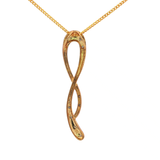 Yellow Gold Charm Necklace with Round Brilliant Cut Diamonds
