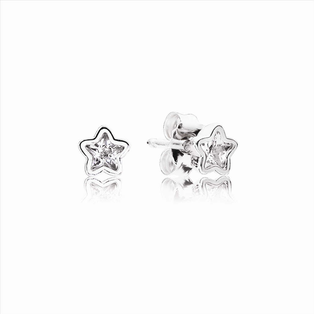 Starshine Silver Earring Studs w CZ