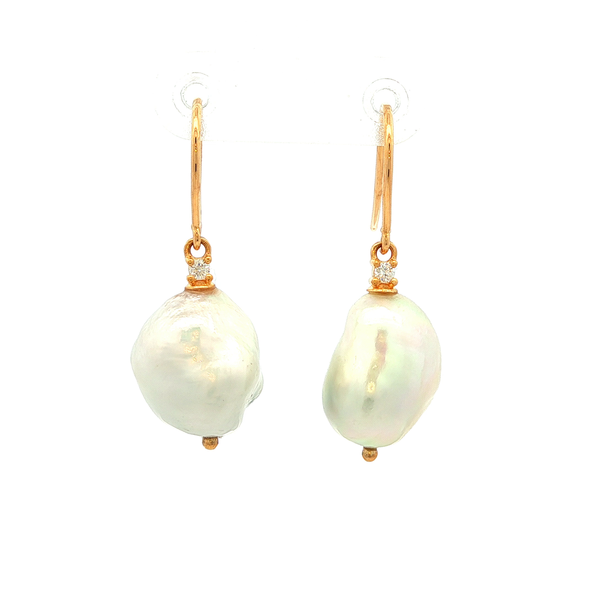 South Sea Baroque Pearl Earrings in Yellow Gold