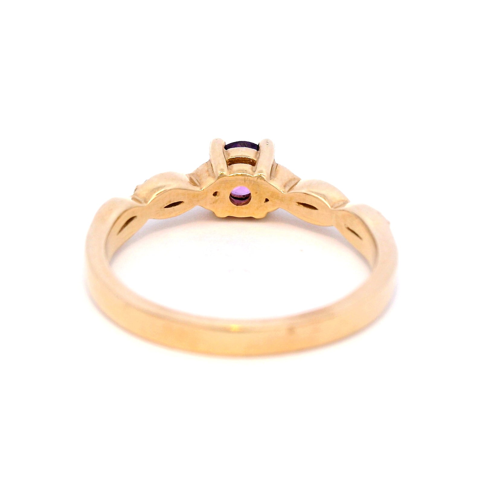 9 Carat Yellow Gold Amethyst and Diamond Dress Ring