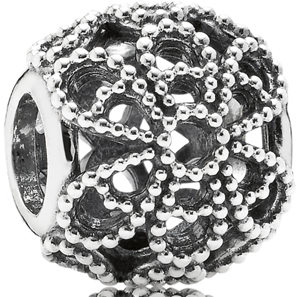 Roses Openwork Silver Charm