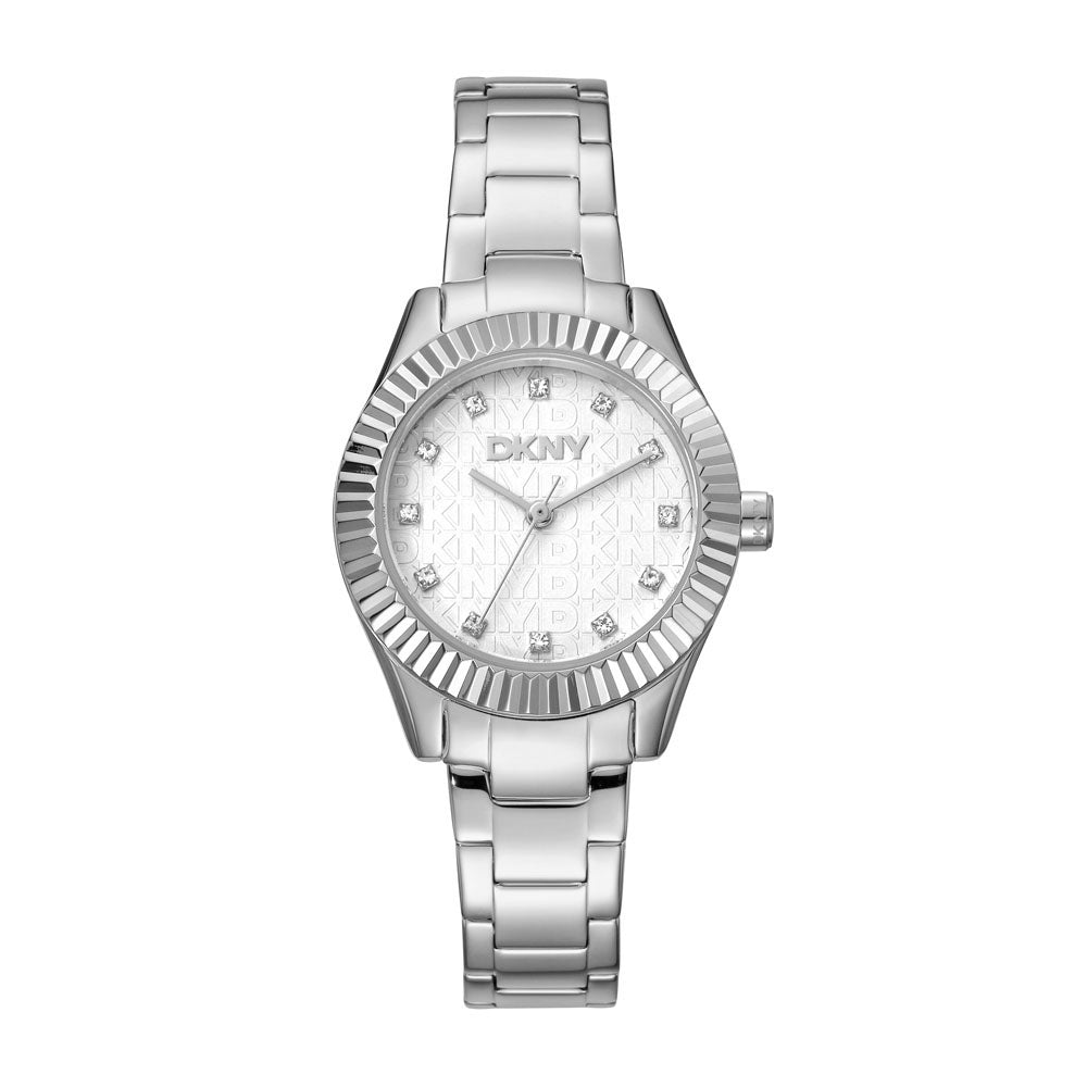 DKNY Chambers Glitz Silver Band Stainless Steel Watch