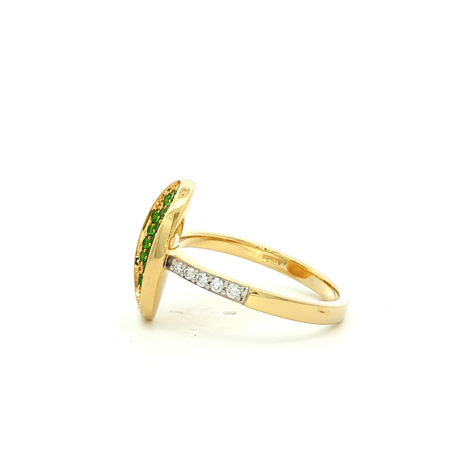 Tsavorite and Diamond Ring in Yellow Gold