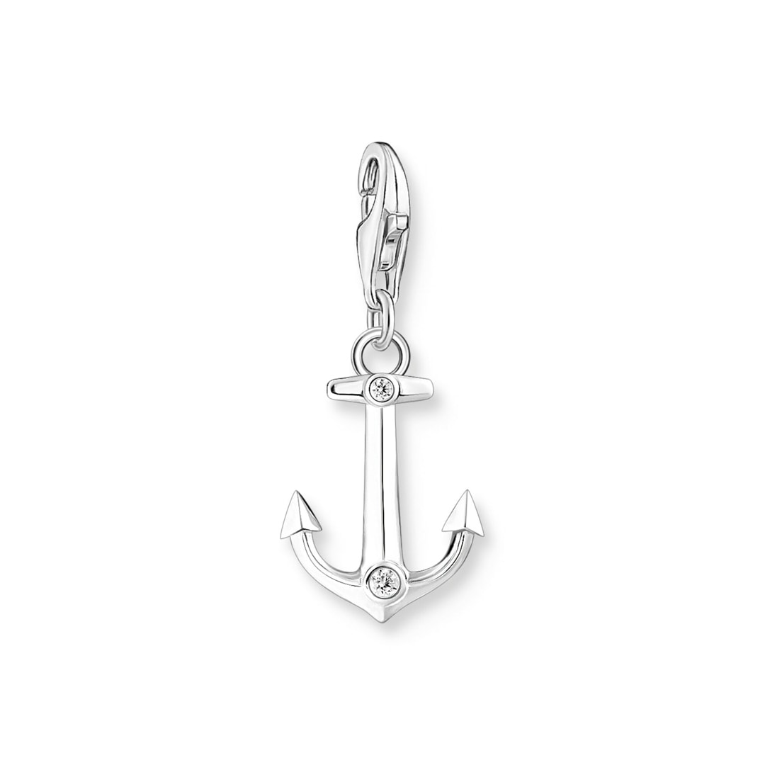 Thomas Sabo Mixed Charms Silver Charm Pendant Anchor With Zirconia